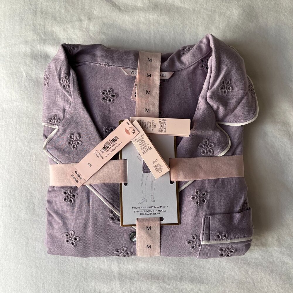 Victoria's Secret Modal Soft Eyelet Sz. S/M Short Pajama Set NWT - Picture 4 of 4